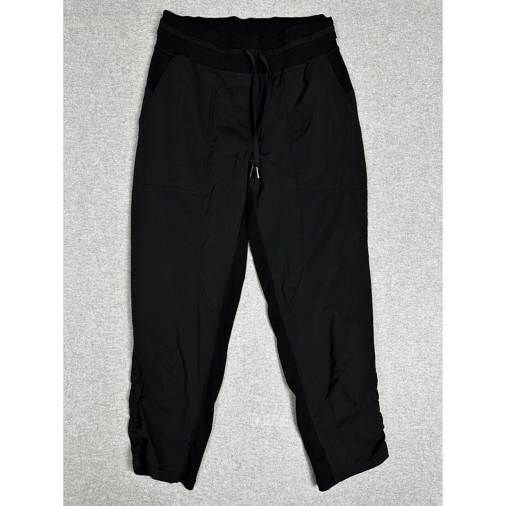 Lululemon Pants Womens‎ 6 Black Dance Studio Crop Ruched Drawcord Hem Athletic